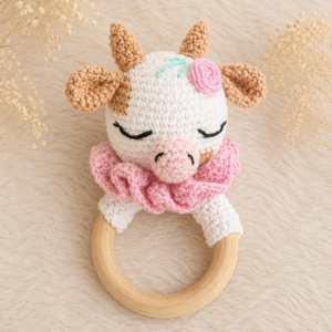Hochet Vache Personnalisable – Hochet de Dentition